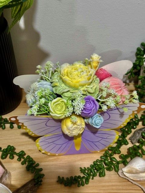 Wax Flower Bouquet Candle, arrangements,